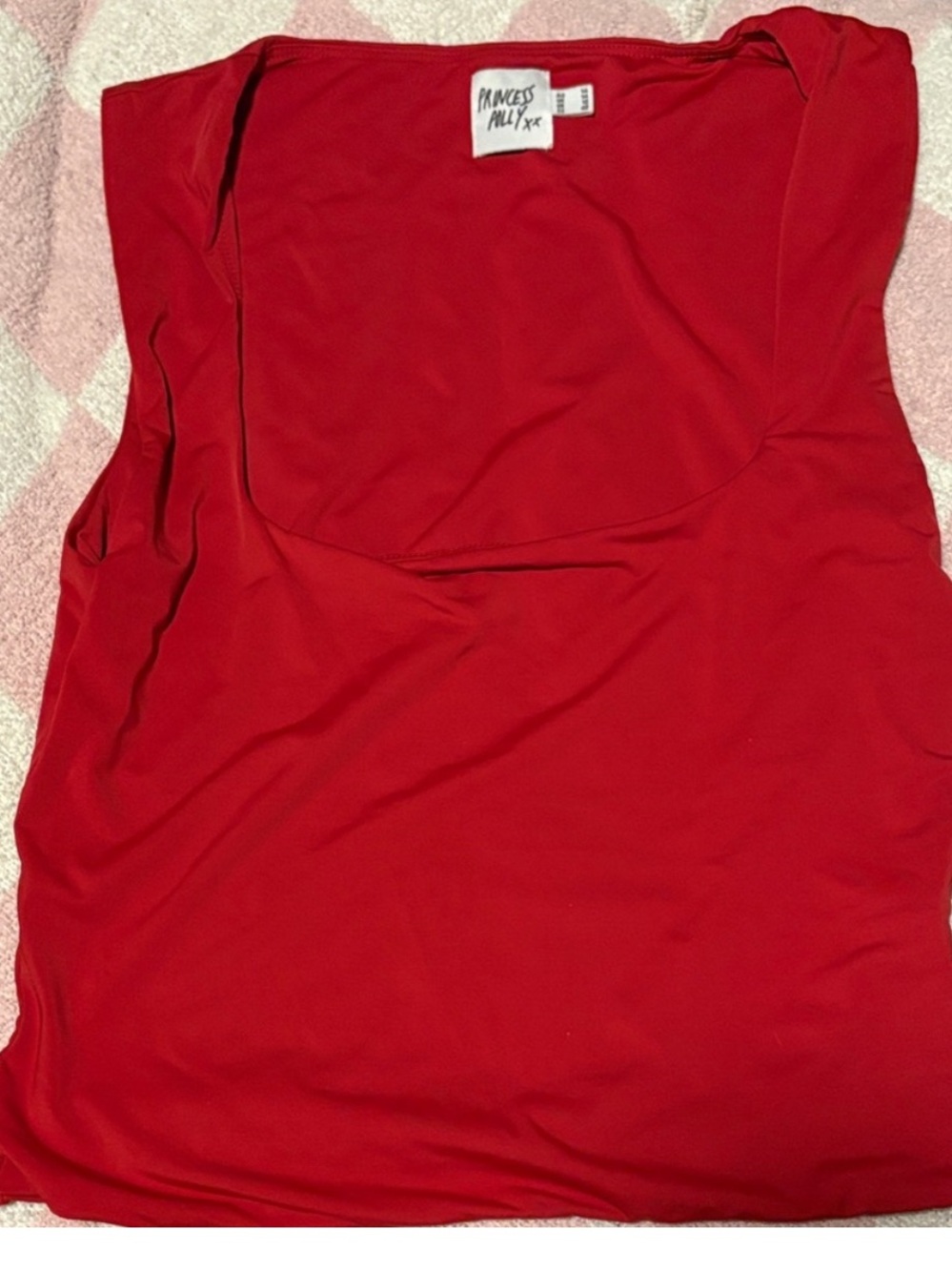 Princess Polly Red Scoop Neck Shell Top
